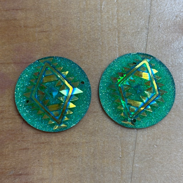 Geometric Circle Cabochons Set of 2