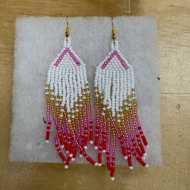 Danielle Redgun Beaded Dangling Earrings