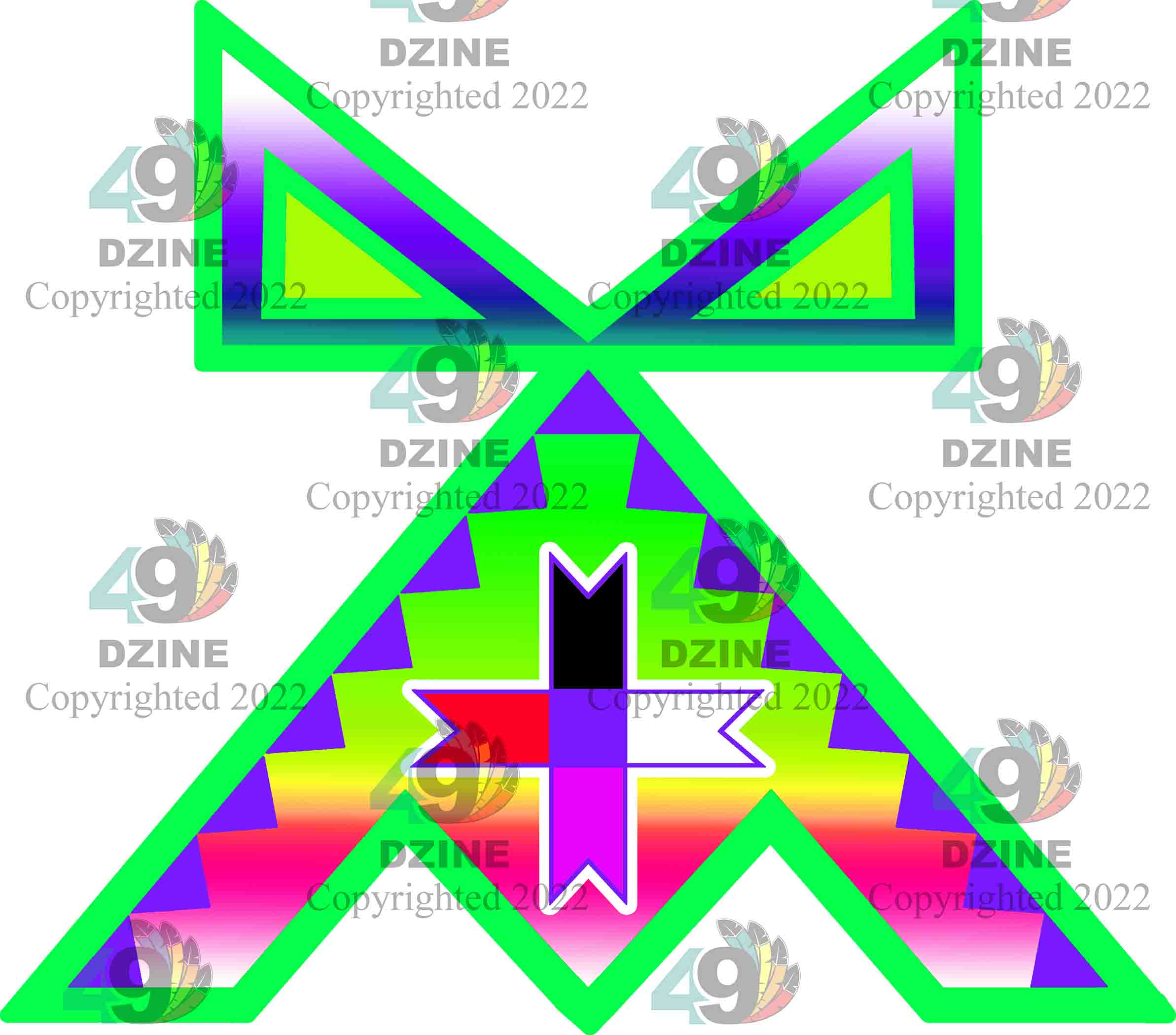 14-inch Geometric Transfer Rainbow Lodge